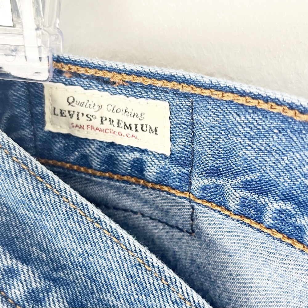 LEVI’S Premium Ribcage Straight Ankle Button Fly Ripped High Rise Jeans Size 28 - Picture 6 of 11